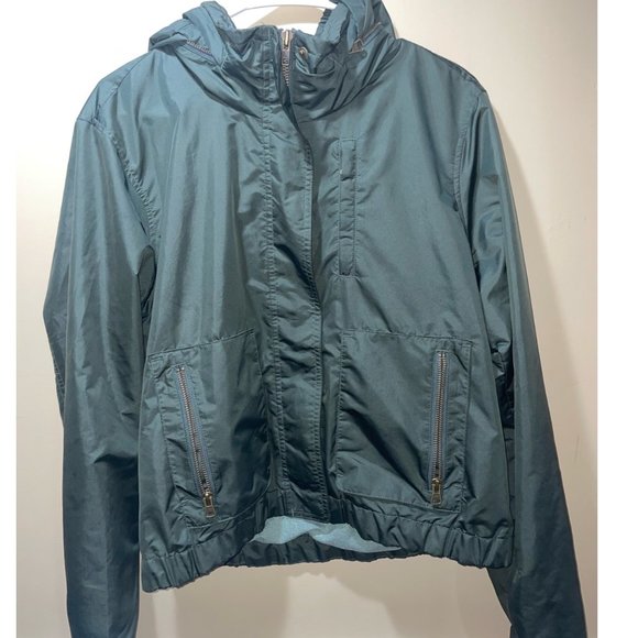 Athleta Hunter Green Raincoat size large - Picture 2 of 4